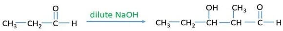 Aldol condensation of propanal